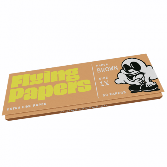Papel Flying REGULAR Brown 77mm, librillo de 33 papeles