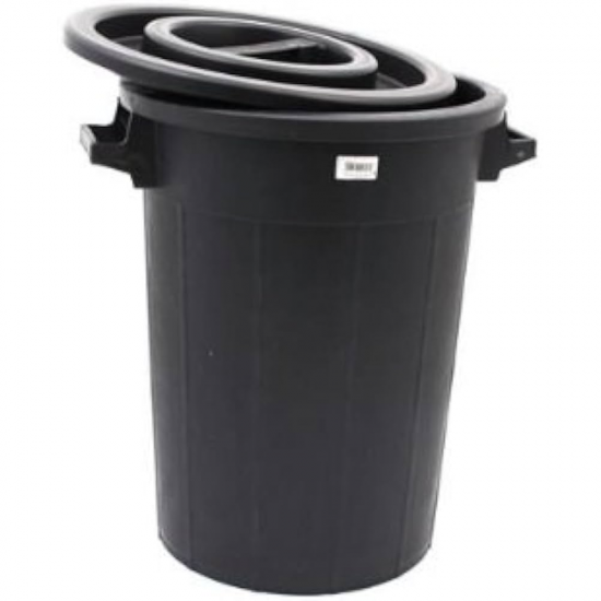 Depósito Redondo NEGRO CON TAPA 120L 