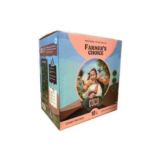 Briqueta de coco comprimido 500gr - 10L Farmers Choice