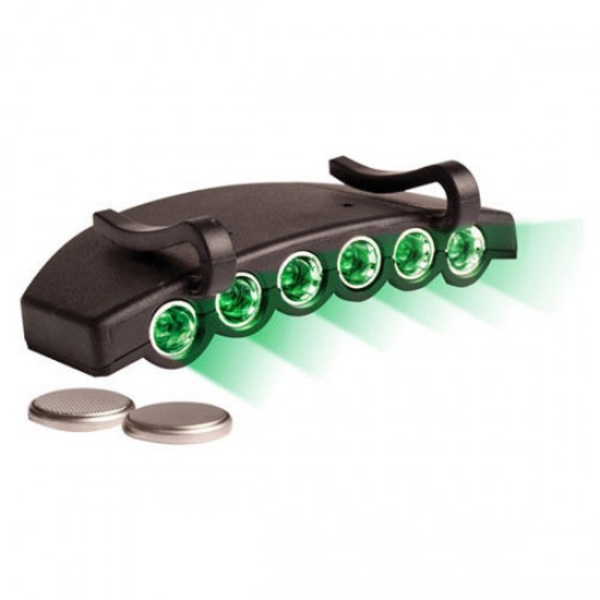 Linterna Visera Active Eye Luz verde 6 LED, para gorra 